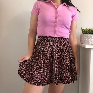 flower print velvet circle skirt 🌸🌼